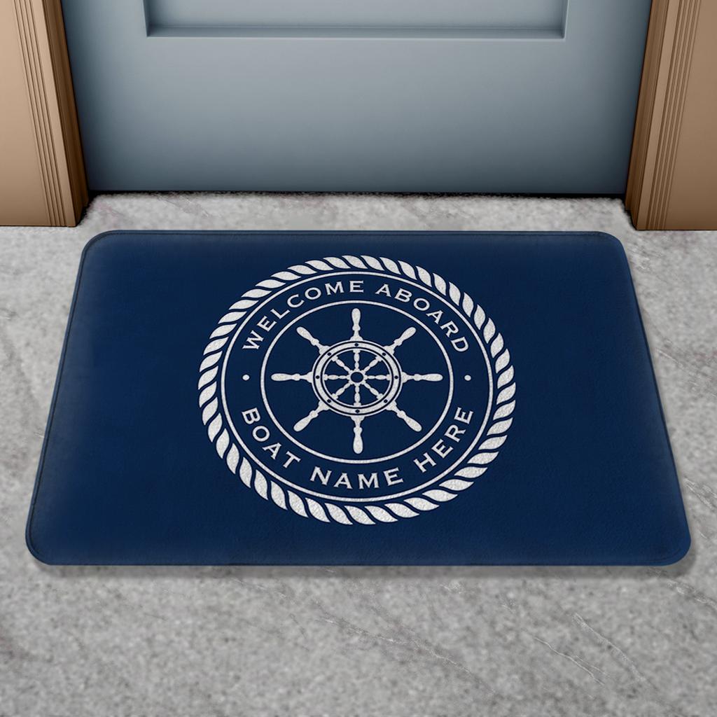 Custom Boat Name Doormat Non-Slip Bath Mat Personalized Welcome Mat Indoor Outdoor Door Mat Home Decor Anti-Slip Rug