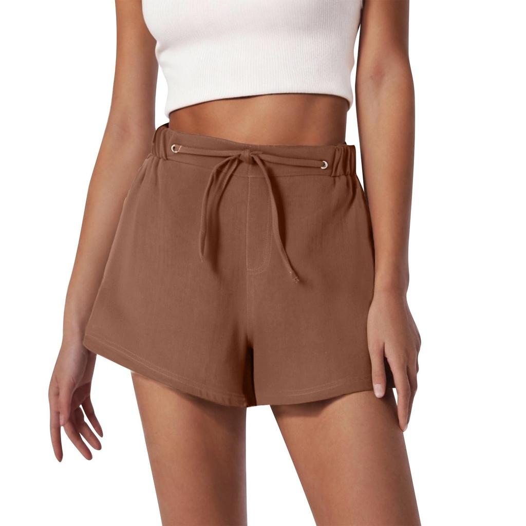 Casual Shorts For Women Summer Solid Color High Waisted Work Shorts With Pockets