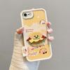 KEYSION Cartoon Cute Plush Embroidery Case for iPhone SE 2020 2022 with Lanyard Shockproof Phone Cover for iPhone 8 7 6s Plus
