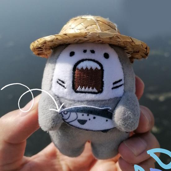 Plush Doll Pendant Multifunctional Anti-deform Various Styles Grumpy Shark Doll Keychain for Adults