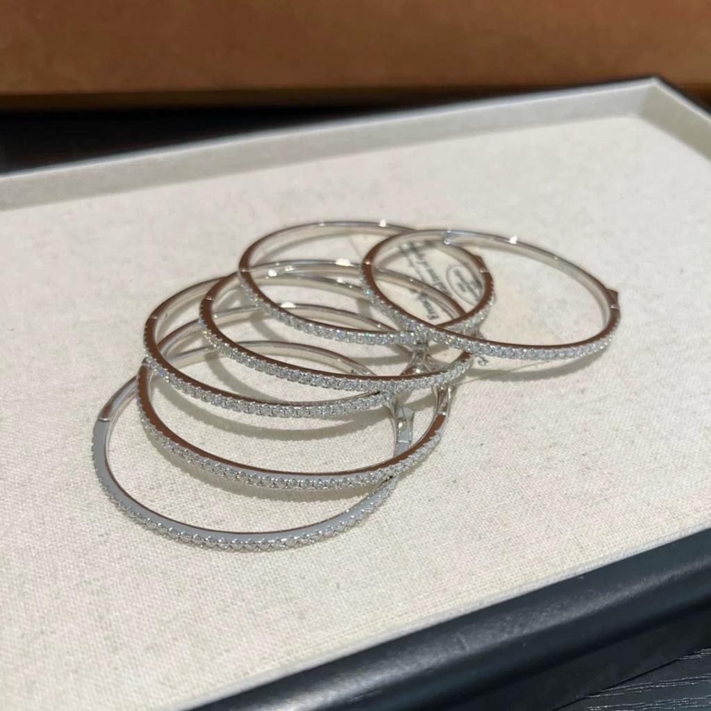 New Trend Famous Top Quality European Luxury Jewelry Bracelets For Women Zircon Bangle Classic Pure 925 Sliver