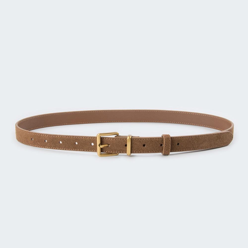 Luxury Design Suede Leather Belt Trendy Pin Buckle Waistband Retro Business Waist Strap  Gifts