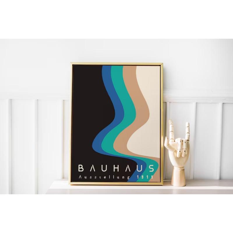 

1 шт. Красочный минималистичный геометрический плакат в стиле Баухаус, Современный принт середины века, Винтажное настенное искусство Баухаус для спальни, гостиной 21cm×30cm NoFrame