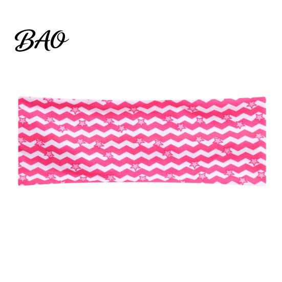 Elastic Bangs Holder Bands Wide Headband for Women, Non-Slip Stretchy Hair Band with Star Polyester Sweat Wave Print Yoga Running Sports And