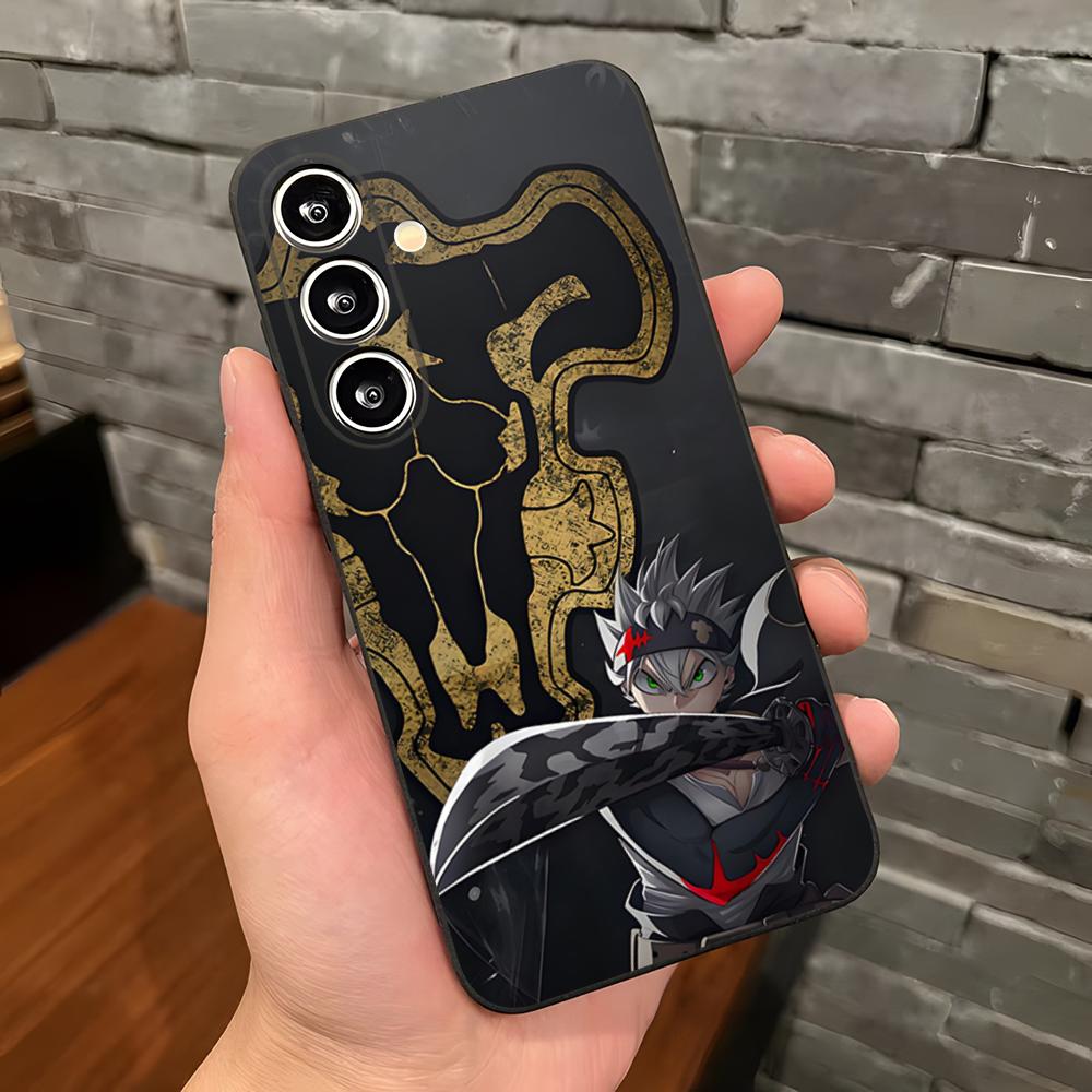 

B-Black C-Clover Anime Phone Case For Samsung A25 A13 A33 5G A54 A36 A35 A56 A52 A14 Shockproof Soft Cover Samsung A53