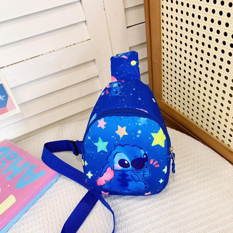 Charming Cartoon Print Backpack In Pink And Blue Lightweight Design For Kids On The Go