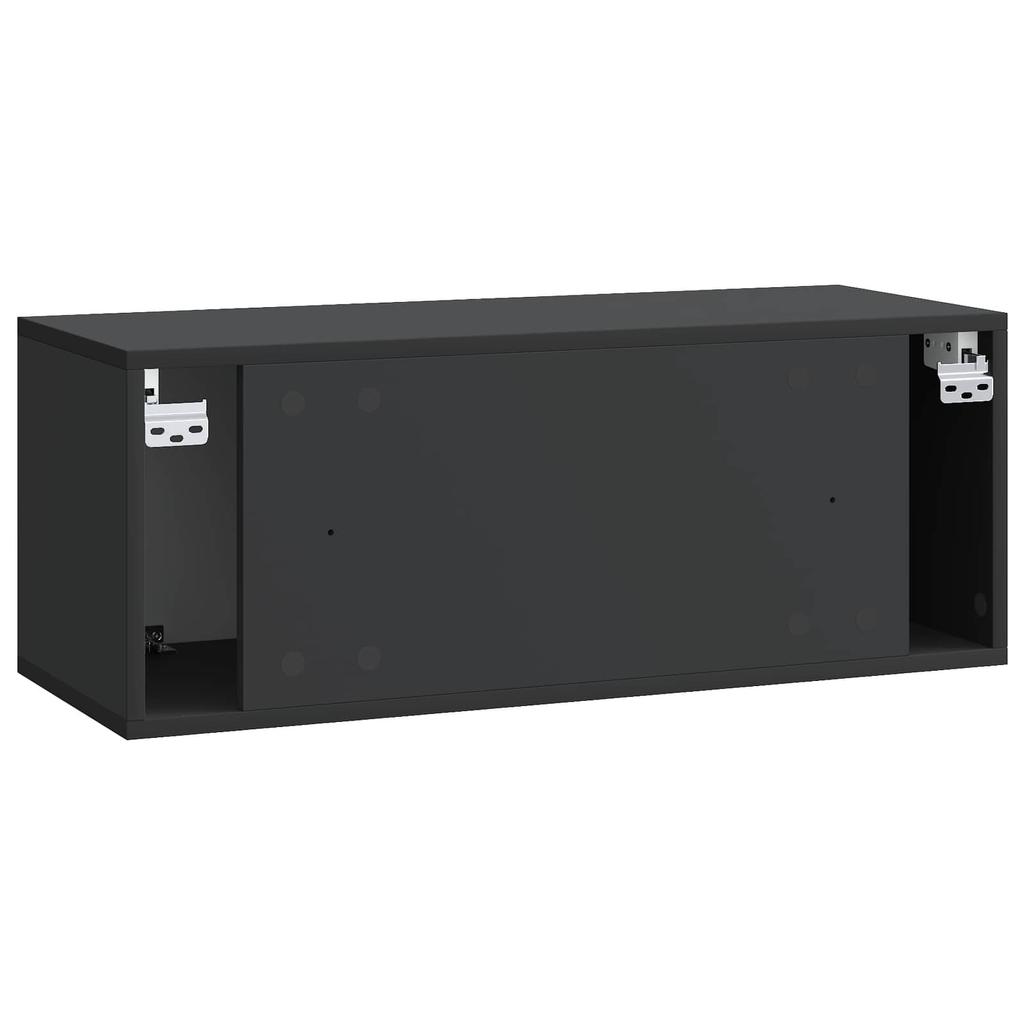 Wall Mounted TV Cabinet Black 78.5 X 31 X 30 Cm