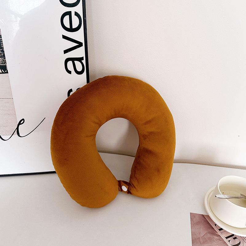 Poduszka podróżna w kształcie litery U w jednolitym kolorze, pod kark i głowę