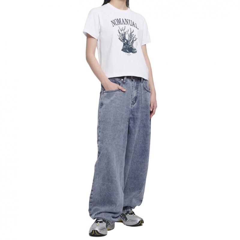 NOMANUAL Raw Vision Jeanshose   Weiß Blau
