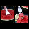 Wassermelonen-Gabel Edelstahl Obstschneidegabel Tragbarer Doppelkopf Sommer Wassermelonenschneider