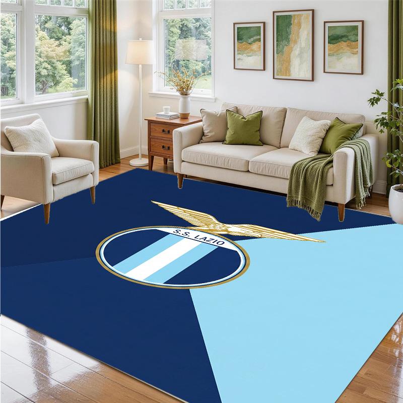 Lazio FC Design Crystal Velvet Rug Soft Decorative Mat for Bedroom Entrance