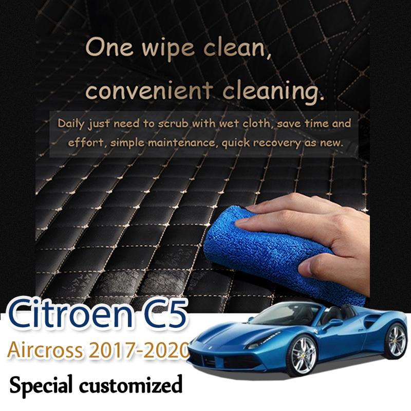 Leather Car Trunk Mat For Citroen C5 Aircross 2018- Cargo Liner Accessories Interior Boot