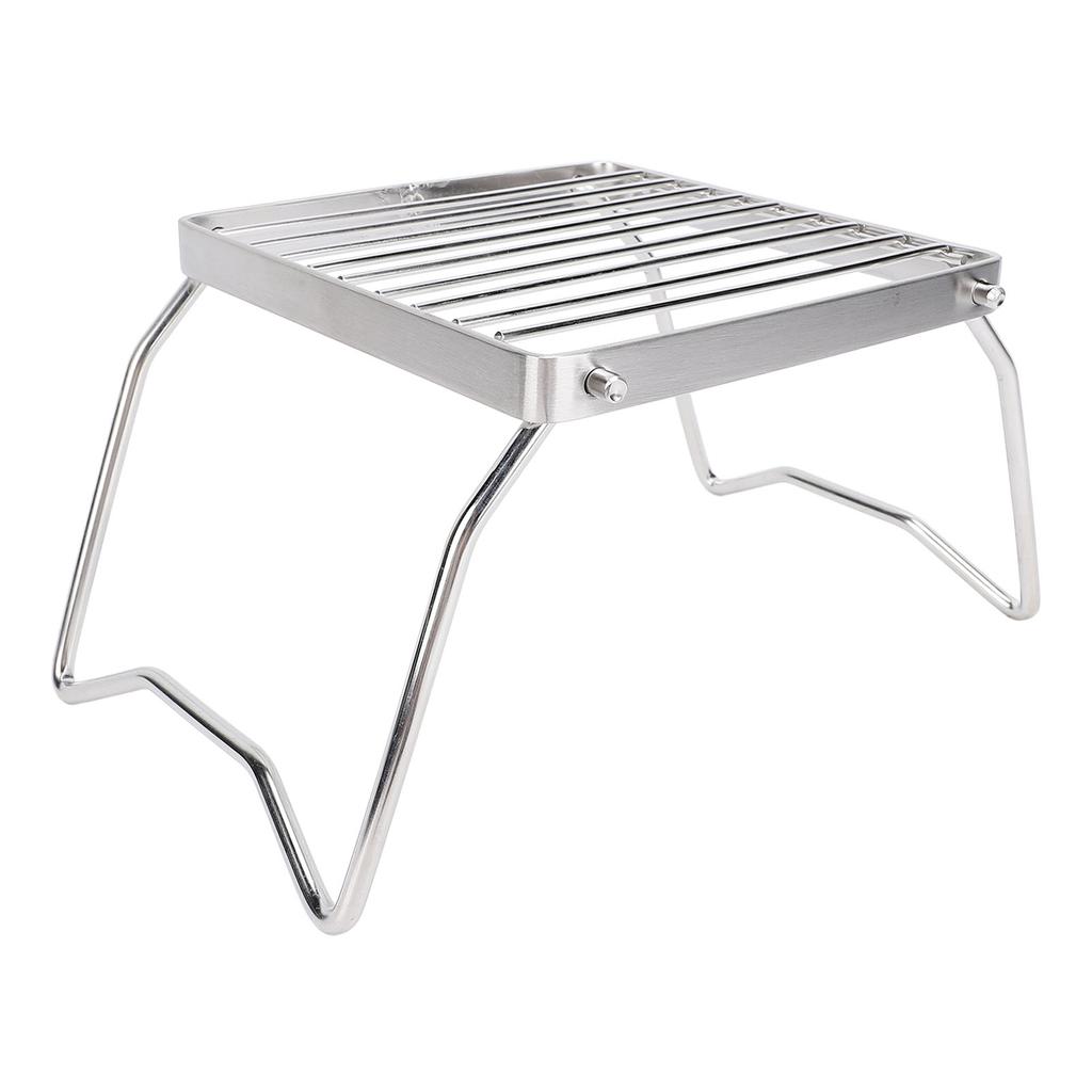 Camp Grill with Foldable Legs Stainless Steel Portable Camping Stove Grill Rack Campfire Stand for