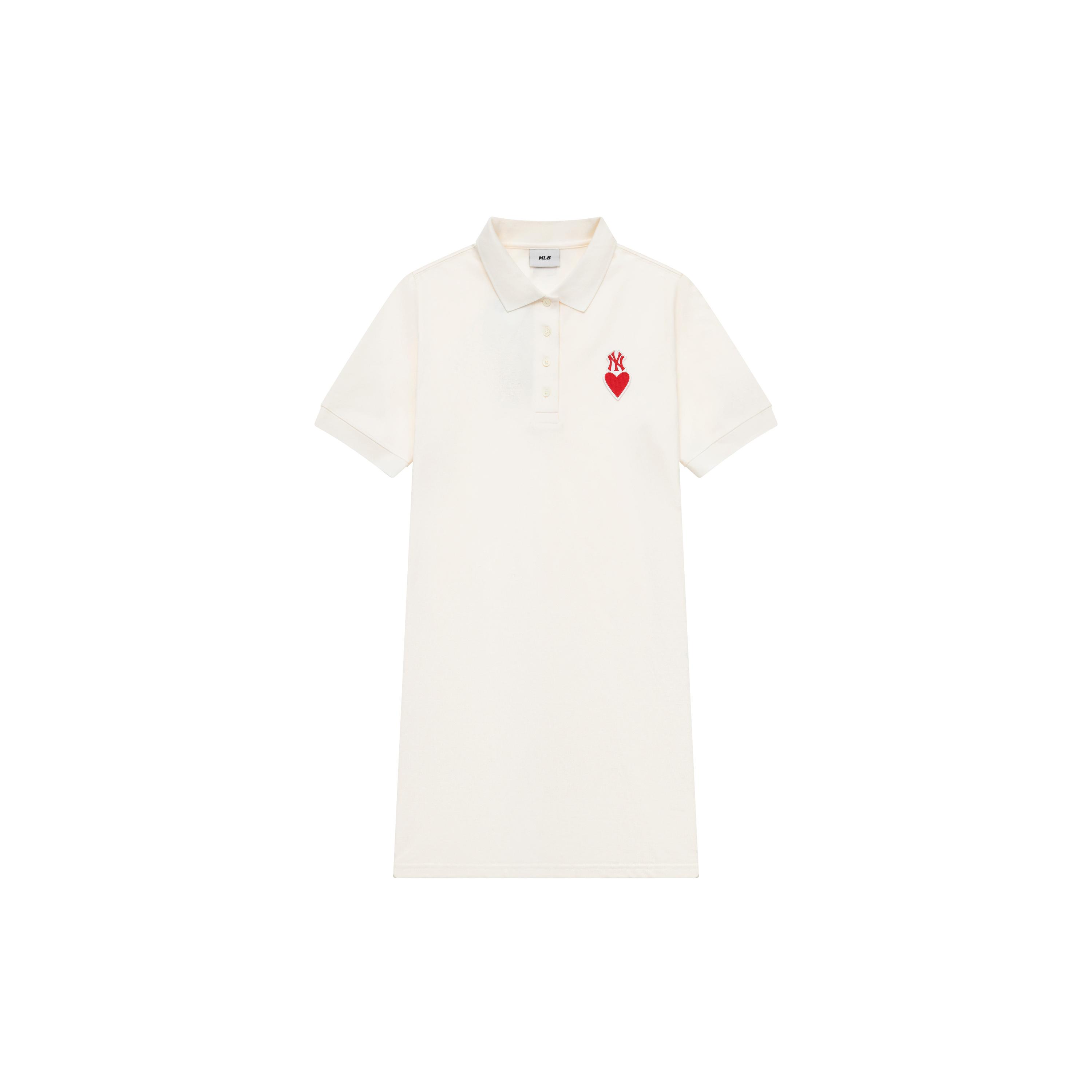 

New MLB New York Yankees Short Sleeved Dress Women s White 3FOPH0133-50CRS S