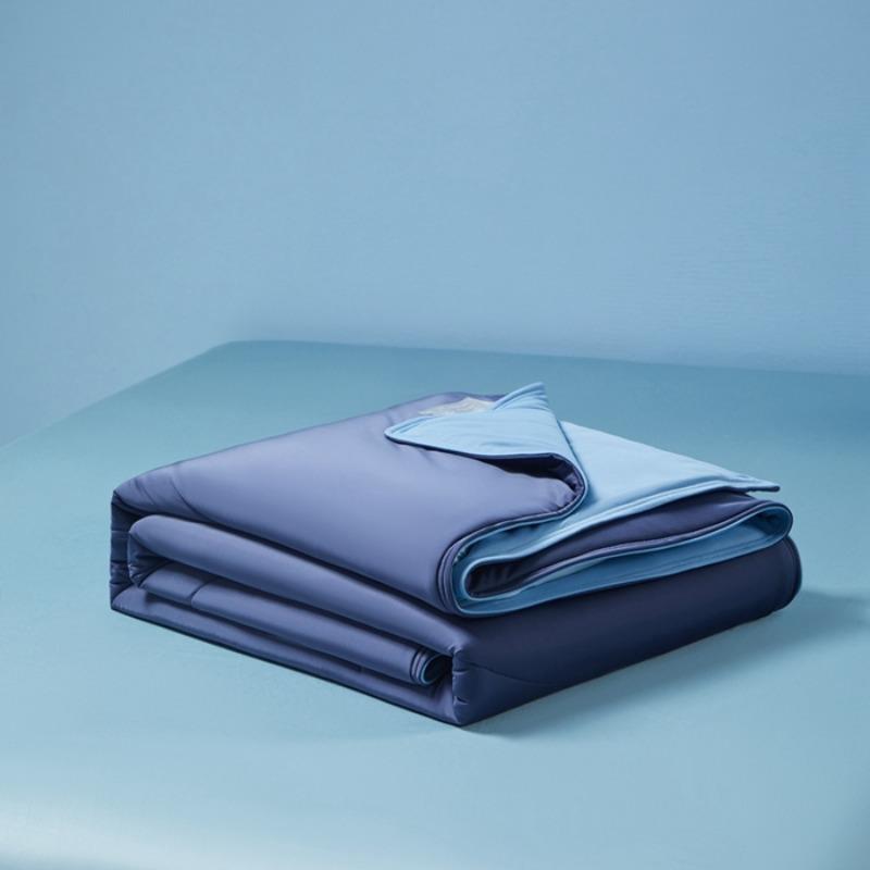 

2025 Новое Охлаждающее Летнее Одеяло из Ледяного Шелка Класса А, Машинная Стирка, Односпальное Двуспальное, Двусторонний Вязаный Хлопок 150x200cm 1pcs темно-синий