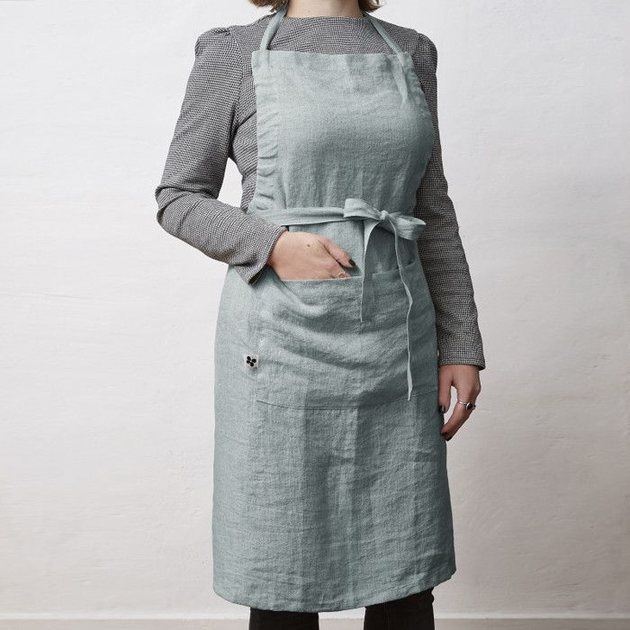 Tablier de Chef ajustable "Soline" 70 x 85 cm Lin lavé l'Effet Papillon