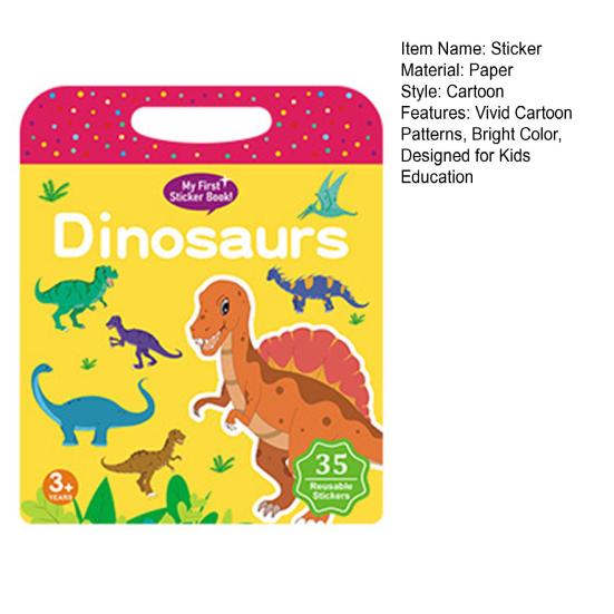 Reusable Sticker Book Educational Washable Jelly Fun Travel Sticker Activity Busy Book for Toddlers Kids