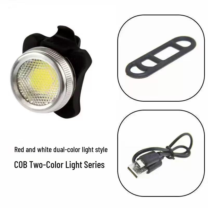 COB USB Rechargeable Bicycle Headlight & Taillight Set for Mountain Bikes