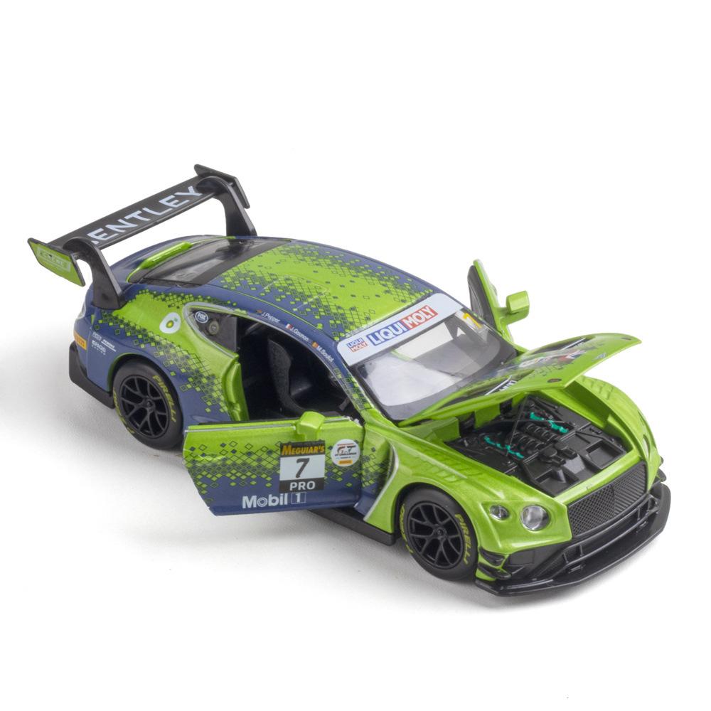 Model auta Bentley Continental GT3 v měřítku 1/32, stahovací autíčko se zvukem a světlem pro děti Batole Kluci Dívčí Dárková kolekce