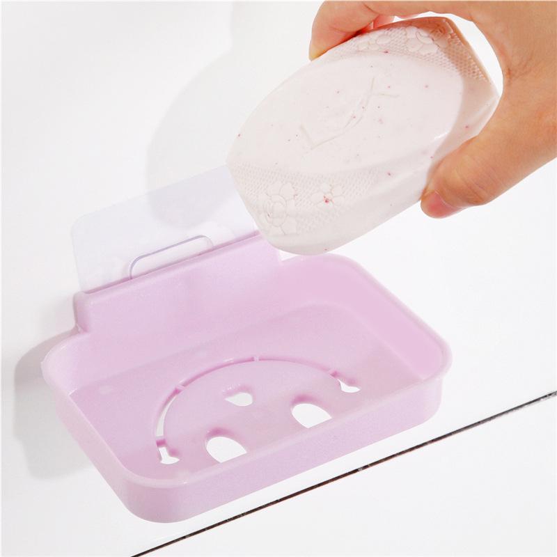 Cartoon Smiley Face Single Drain Soap Box Large Laundry Soap Box Bathroom Soap Tray Soap Rack