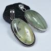 925 Sterling Silver Pendant Pear-Oval 141.05 Ct Pair CERTIFIED Green Prehnite AR-1737