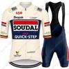 Team Soudal-Quick-Step  Cycling Jersey Set Italy Tour Cycling Clothing Men Road Bike Shirt Suit Bicycle Bib Shorts MTB Wear