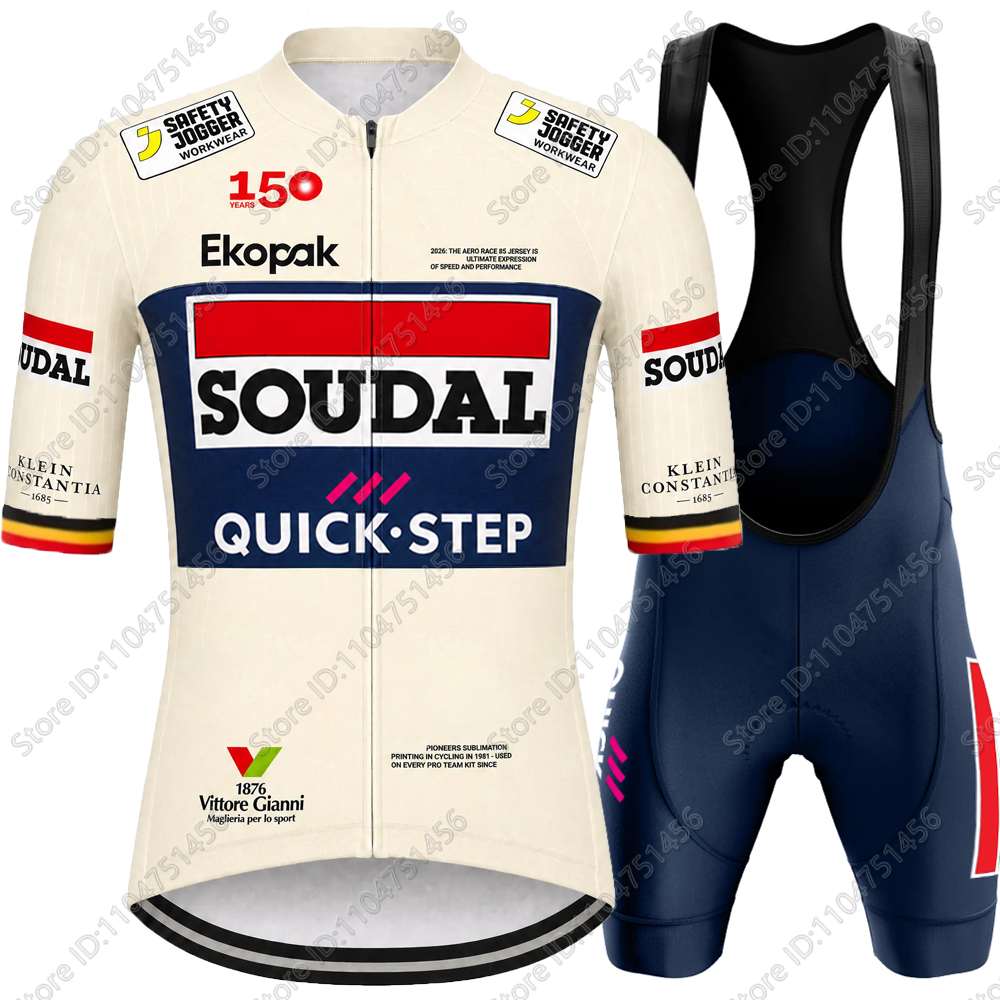 Team Soudal-Quick-Step Cycling Jersey Set Italy Tour Cycling Clothing Men Road Bike Shirt Suit Bicycle Bib Shorts MTB Wear