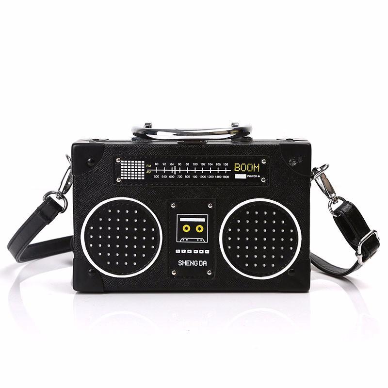 New Messenger Bag Personalized Radio Small Box Bag Shoulder Bag Korean Version Tape Recorder Box Bag Women's Bag