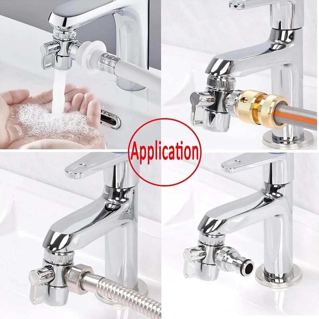 Faucet Diverter Valve Adapter Switch Aerator Converter for Washing Machine Shower Garden Hose Connection