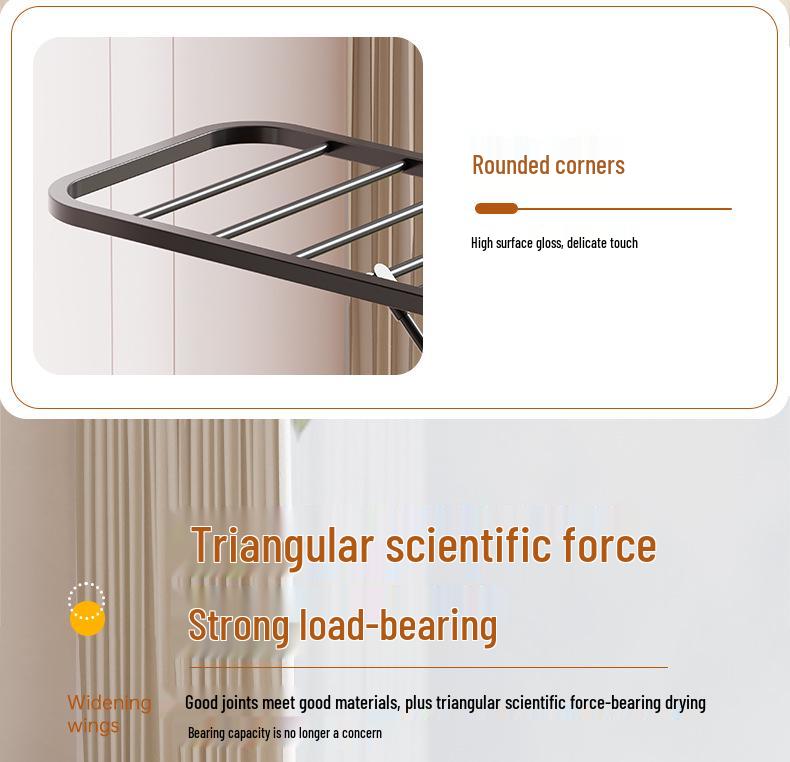 Foldable Wing-Shaped Clothes Drying Rack for Indoor/Outdoor Use