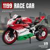 1/9 Ducati 1199 Panigale R Alloy Die Cast Motorcycle Model Toy Vehicle Collection Sound and Light Off Road Autocycle Toys Car