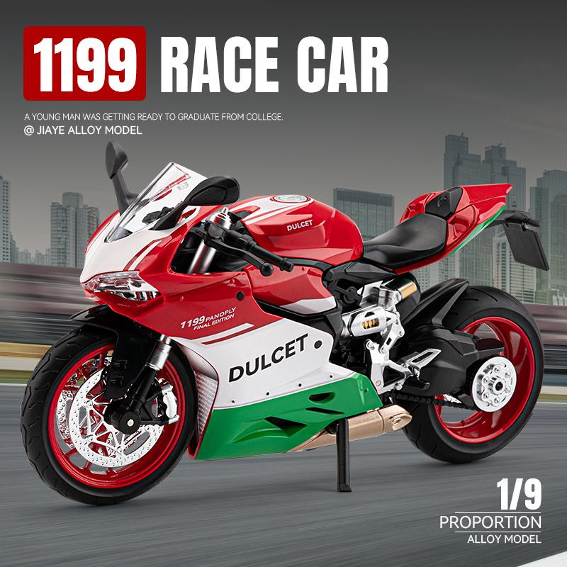 1/9 Ducati 1199 Panigale R Alloy Die Cast Motorcycle Model Toy Vehicle Collection Sound and Light Off Road Autocycle Toys Car