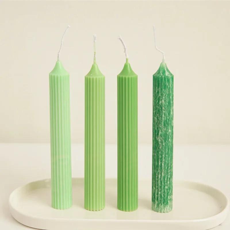 Gear Peaked Cylindrical Rod Candle Mold Diy Pinstripe Cylindrical Candle Making Supplies Acrylic Pc Plastic Mould Kit Home Decor