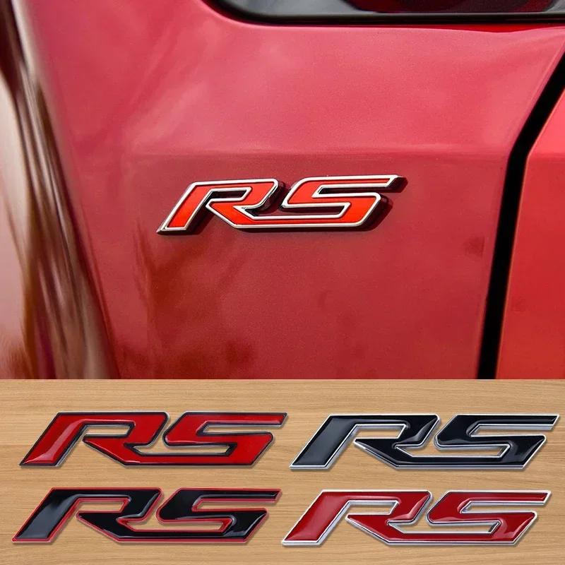 3D Metal Red Black Logo RS Emblem Letters Car Badge Trunk Decal For Chevrolet Chevy Blazer Onix Sonic RS Stikcer Accessories CI5