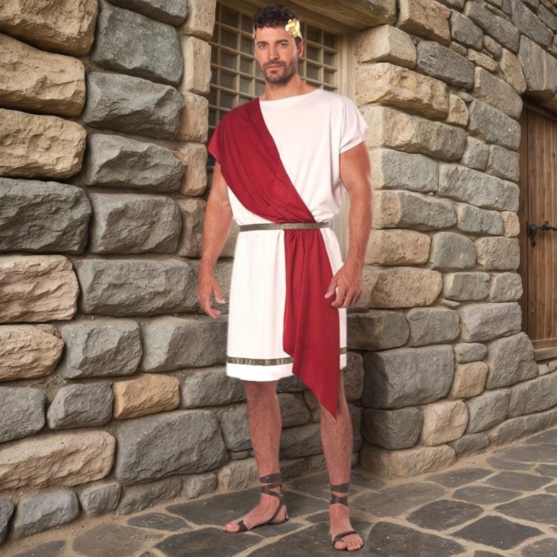Comfortable Arabian Toga Costume For Halloween Role Play Party With Breathable Fabric And Design