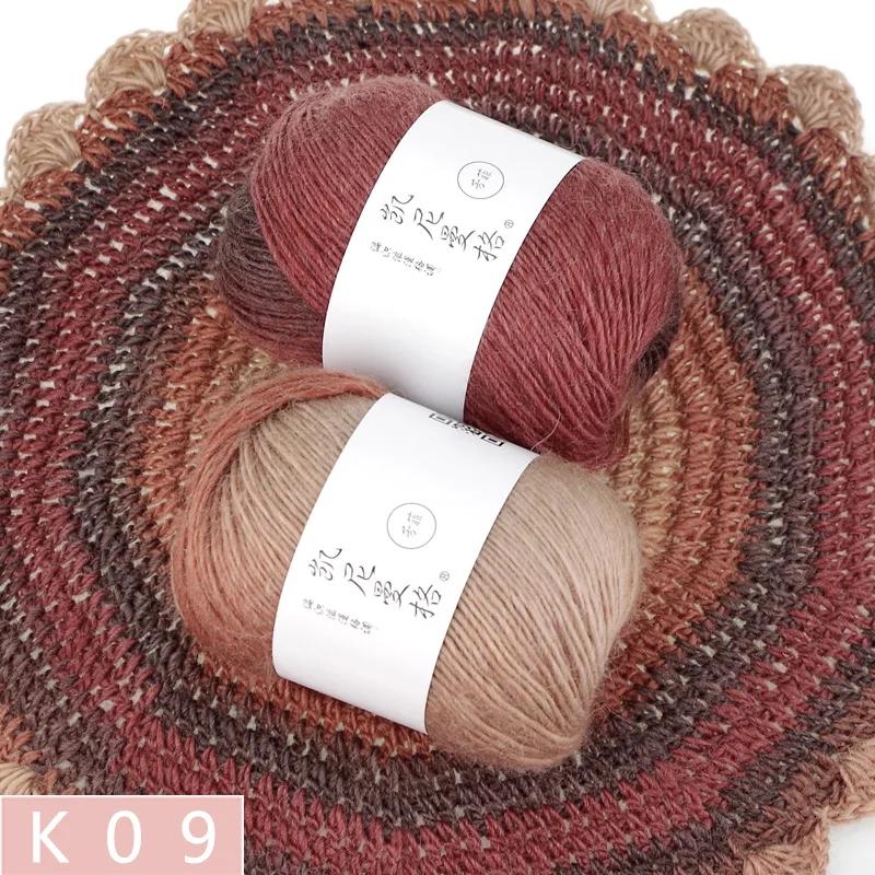 50g/Knäuel Regenbogen Baumwollgarn und Leinen Farbverlauf Handhäkeln Langabschnitt gefärbt Hand DIY Häkeln Schal Schal Zopfgarn Faden