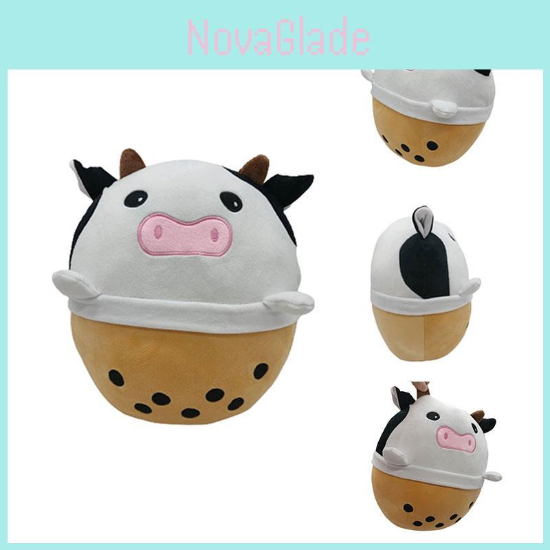 Cute And Cuddly Pearl Milk Tea Cow Plush Toy And Pillow