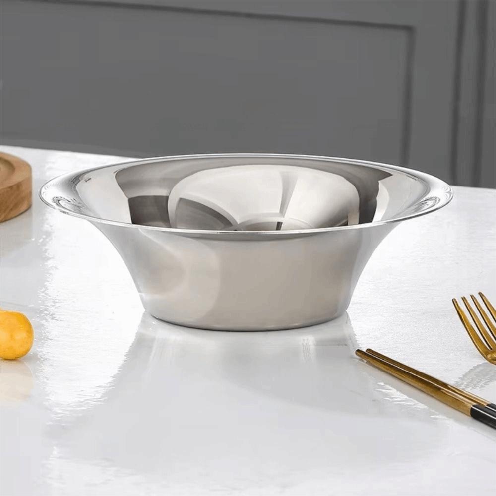 304 Stainless Steel Fruit Plate Rust-Proof Serving Dishes Premium Salad Bowl  Hotel Use