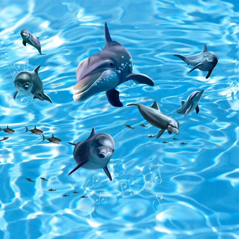 Dolphin Photo Wallpaper Kids' Room Wall Paper Sofa Backdrop Poster Home Decor Large Mural