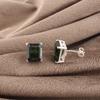 Green Tourmaline Gemstone 925 Sterling Silver Handcrafted Jewelry Wedding Stud Earrings 0.4" For Her EE-179-11