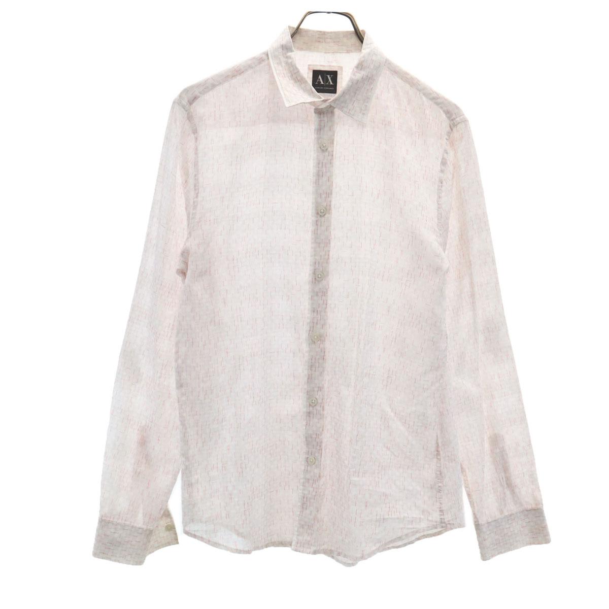 

ARMANI EXCHANGE Overall handle Long sleeve shirt M white x red Men s Used