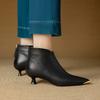 Fashion NEW Autumn/Winter Women Boots Pointed Toe Kitten Heel Shoes Genuine Leather Shoes for Women Elegant Ankle Boots Zip Modern Boots