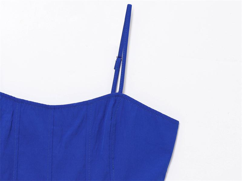 2025 European American Fashion Spaghetti Strap Waist-Cinched Long Dress