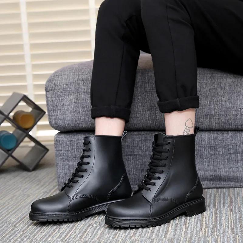 Fashion 2024 New Women's Autumn Ankle Water Boots Waterproof Girl Rain Rubber Boots Ladies Shoes Plastic Galoshes Gumboots Rainboots