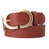 Chic Womens Korean Style Pu Buckle Belt In Black Beige Coffee For Looks Effortless