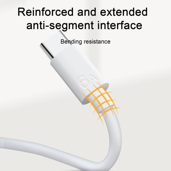Data Line Fast Output Data Transmission Charging Stable 6A/66W Type-C Mobile Phone Charger