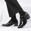 Neuer Kubanischer Modedesigner Slip-on Loafer Herren Spitz Schwarz Braun Hochzeit Erhöhungsschuhe Formelle Kleidung Schuhe Zapatos Hombre