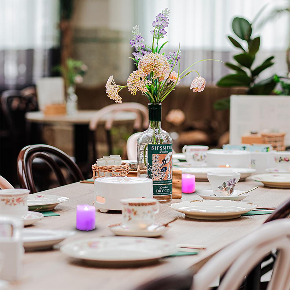 6 STÜCKE Wiederaufladbare Kerzen Timer Fernbedienung Geburtstagskerze Valentinstag Dekoration Teelichter Zimmerdekor Flammenlose LED-Kerze