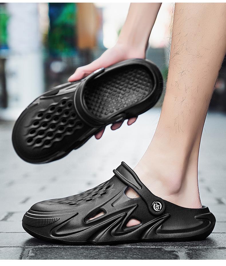 2025 Herren Atmungsaktive Dicksohlige Zehengeschlossene Gartensandalen für Strand & Outdoor