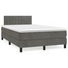 Vidaxl Letto Continentale Con Materasso, Grigio Scuro, 120X190Cm Velluto